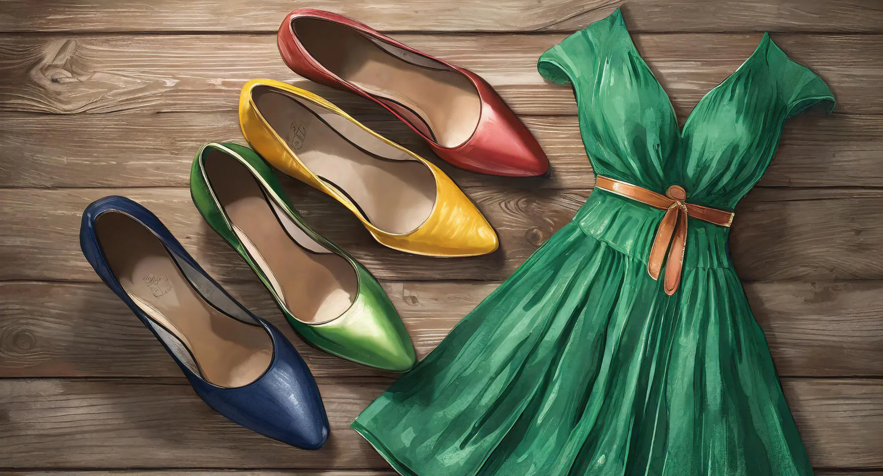 What Color Shoes To Wear With Green Dress